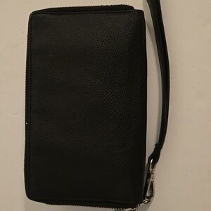 Leather Wallet Black Handmade Large RFID Protection